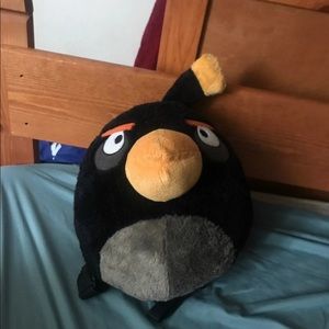 Angry Birds The Bomb Bird Plush Backpack With Secret Zipper Pocket